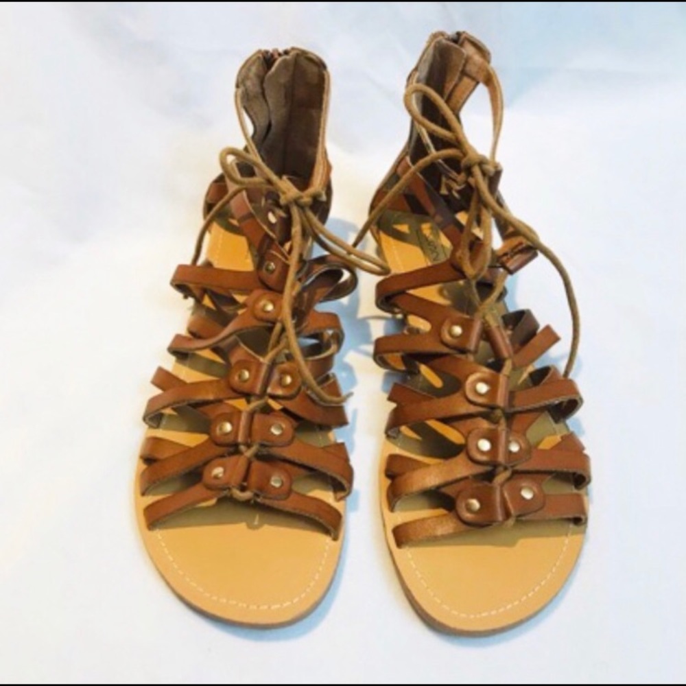 Vegan Brown Leather Gladiator Sandal